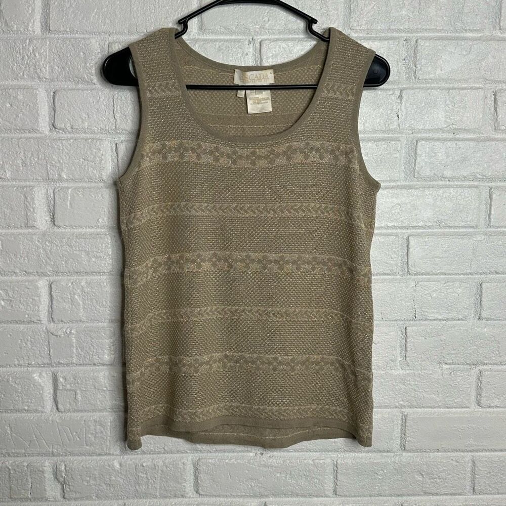 Escada by Margaretha Ley Gold Tank Tank Wool Blend size 34 / Small